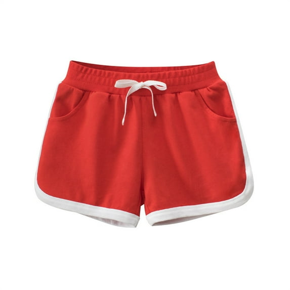 piuwrlz Shorts for Girls Short Pants Single Piece Short Trousers Red Size 3Y