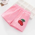 thumbnail image 1 of piuwrlz Shorts for Kid Toddler Boy Girls Elastic Solid Color Single Piece Short Trousers Pink Size 3-4 Years, 1 of 5