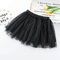 thumbnail image 1 of piuwrlz Single Piece Short Skirt for Kid Girls Mesh Yarn Princess Skirt Bubble Skirt Skirts Solid Color Single Piece Mesh Yarn Skirts Black Size 11-12Years, 1 of 4