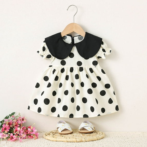 piuwrlz Summer Children Short Shirt Skirts 6 Months for Little Girls Dresses Fashionable Floral Dress Black