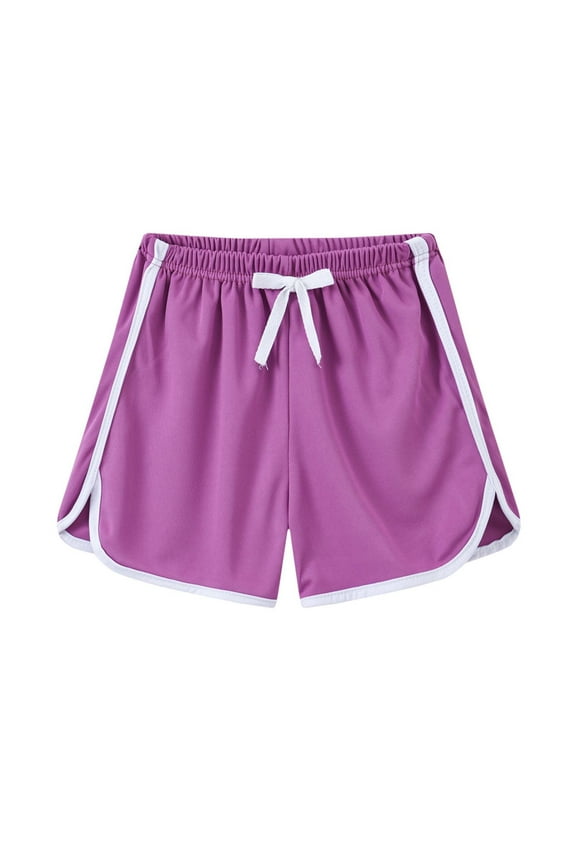 Summer Pants for Kid/Toddler Boy Girls Solid Color Single Piece Short Trousers Purple Size 6-7 Years
