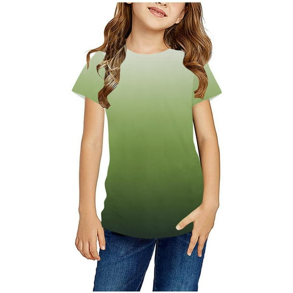 Piuwrlz Summer Short T-Shirts for Girls Short Tops Sleeve Bandhnu Printed Round Neck Tops Shirt Bandhnu Undershirts Multicolor Size 13-14 Years