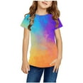 thumbnail image 1 of Piuwrlz Summer Short T-Shirts for Girls Short Tops Sleeve Bandhnu Printed Round Neck Tops Shirt Bandhnu Undershirts Multicolor Size 4-5 Years, 1 of 3