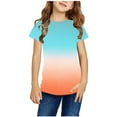 thumbnail image 1 of Piuwrlz Summer Short Tops Sleeve Shirts for Girls Bandhnu Printed Round Neck Tops Shirt Bandhnu Undershirts Multicolor Size 7-8 Years, 1 of 3
