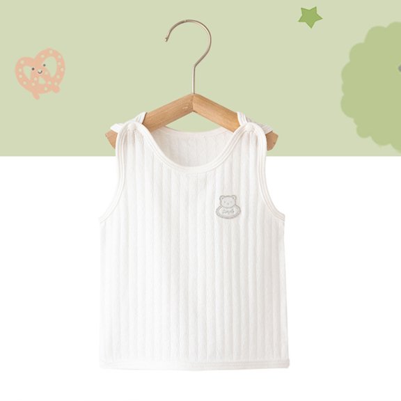 piuwrlz Summer Sports Sleeveles Vest Baby Girls Boys Quick Dry Tank Tops Comfortable Round Neck Pullover White Size 6 Months