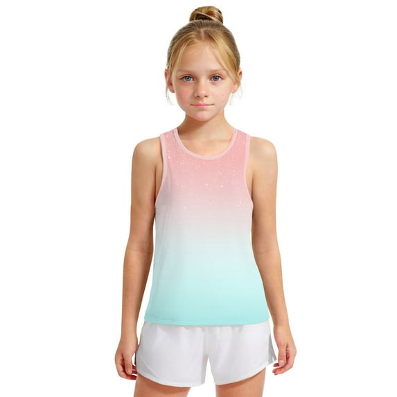 piuwrlz Summer Sports Sleeveles Vest Baby Girls Boys Quick Dry Tank Tops Fashionable Round Neck Pullover Pink Size 6 Years