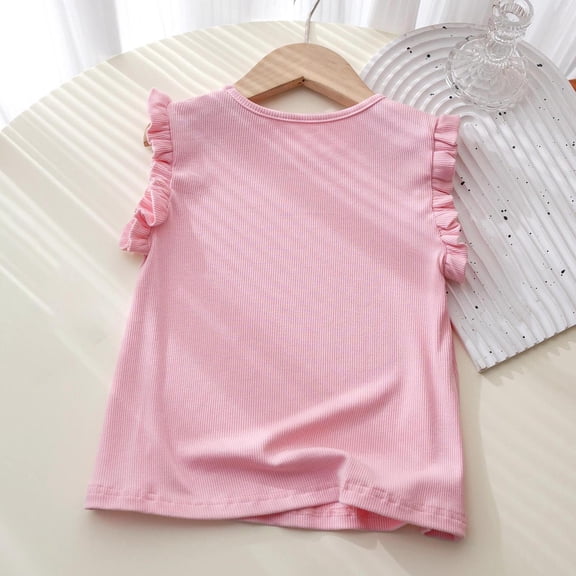 piuwrlz Summer Sports Sleeveles Vest Baby Girls Boys Quick Dry Tank Tops Round Neck Pullover Pink Size 150