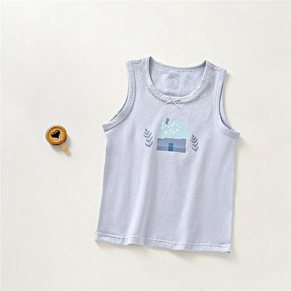 piuwrlz Summer Sports Sleeveles Vest Baby Girls Boys Quick Dry Tank Tops T-Shirt Internal Construction Round Neck Undershirt Pullover Light Blue Size 9 Years