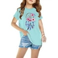 thumbnail image 1 of piuwrlz Summer Short T-Shirts for Girls Short Tops Sleeve Printed Tops Cotton Undershirts Blue Size 3 Years, 1 of 5