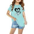 thumbnail image 1 of piuwrlz Summer Short Tops Sleeve Shirts for Girls Printed Tops Cotton Undershirts Blue Size 3 Years, 1 of 5