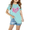 thumbnail image 1 of piuwrlz Summer Short Tops Sleeve Shirts for Girls Printed Tops Cotton Undershirts Blue Size 7 Years, 1 of 5
