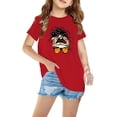 thumbnail image 1 of piuwrlz Summer Short Tops Sleeve Shirts for Girls Printed Tops Cotton Undershirts Red Size 4 Years, 1 of 5