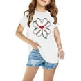 thumbnail image 1 of piuwrlz Summer Short Tops Sleeve Shirts for Girls Printed Tops Cotton Undershirts White Size 4 Years, 1 of 5