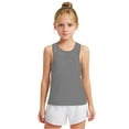thumbnail image 1 of piuwrlz Summer Sleeveles Wide-StrapTank Tops Kids Girls Boys Lightweight Sports Vest Fashionable Round Neck Pullover Gray Size 12 Years, 1 of 6