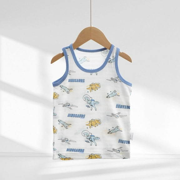 piuwrlz Summer Sleeveles Wide-StrapTank Tops Kids Girls Boys Lightweight Sports Vest New Round Neck Pullover White Size 11 Years