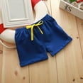 thumbnail image 1 of Piuwrlz Summer Shorts for Kid Toddler Boy Girls Solid Color Cotton Single Piece Short Trousers A Blue Size 4Y, 1 of 4