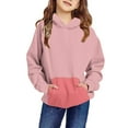 thumbnail image 1 of piuwrlz Sweaters for Girls Hoodie Round Neck Long Sleeves Without a Hat Sweater Pink Size 5 Years, 1 of 8