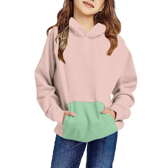 piuwrlz Sweatshirt for Girls Long Tops Sleeve Printed Hoodie Long Sleeves Without a Hat Sweater Blue Size 5-6 Years