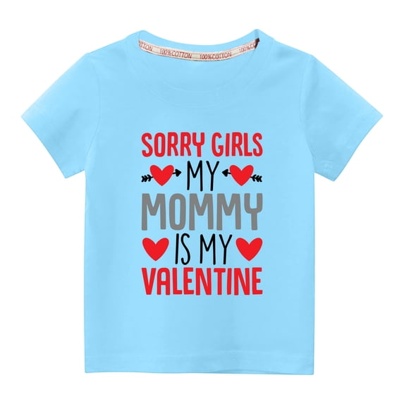 piuwrlz T-Shirt Boy/Girls Fashionable Printed Solid Color Short Sleeve Top Blue Size 4 Years