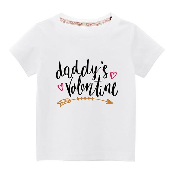 piuwrlz T-Shirt Boy/Girls Fashionable Printed Solid Color Short Sleeve Top White Size 3 Years