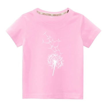 Piuwrlz T-Shirt Boy/Girls Short Sleeve Printed Top Pink Size 5 Years