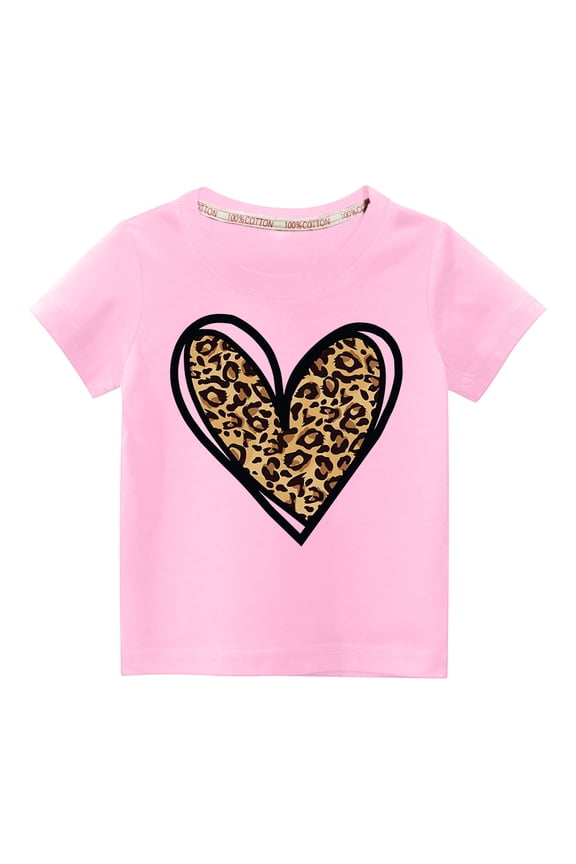 T-Shirt Boy/Girls Short Sleeve Printed Top Pink Size 7 Years