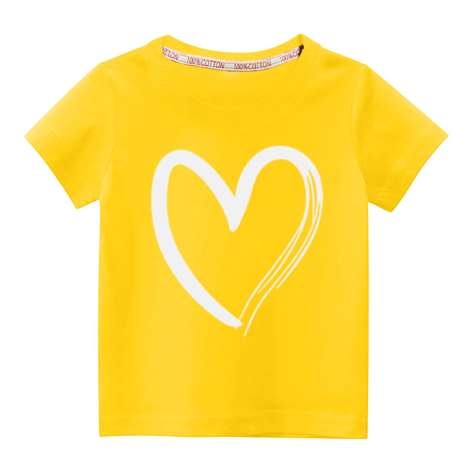 piuwrlz TShirt Boy/Girls Short Sleeve Printed Top Yellow Size 7 Years