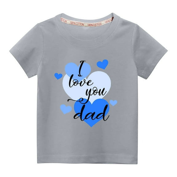 Piuwrlz T-Shirt Boy and Girls Fashionable Printed Solid Color Short Sleeve Top Gray Size 3 Years