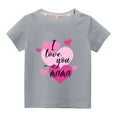 thumbnail image 1 of piuwrlz T-Shirt Boy and Girls Fashionable Printed Solid Color Short Sleeve Top Gray Size 9 Years, 1 of 4