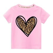 piuwrlz T-Shirt Boy and Girls Short Sleeve Printed Top Pink Size 3 Years