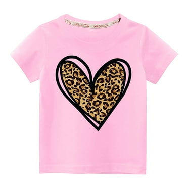 T-Shirt Boy and Girls Short Sleeve Printed Top Pink Size 3 Years