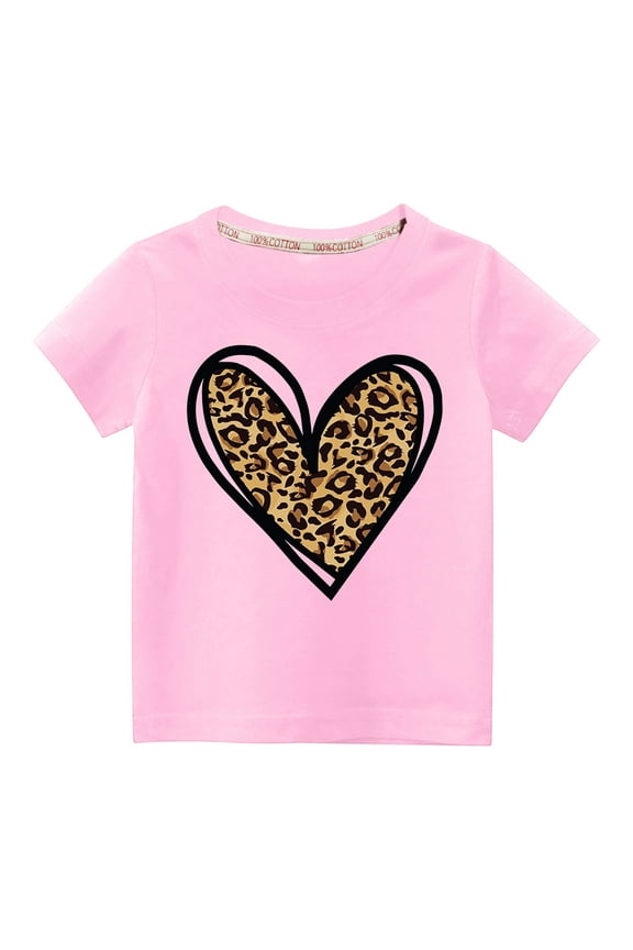 T-Shirt Boy and Girls Short Sleeve Printed Top Pink Size 3 Years