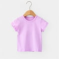 thumbnail image 1 of Piuwrlz T-Shirt Boy and Girls Solid Color Cotton Undershirt Short Sleeve Top Purple Size 12-18Months, 1 of 5
