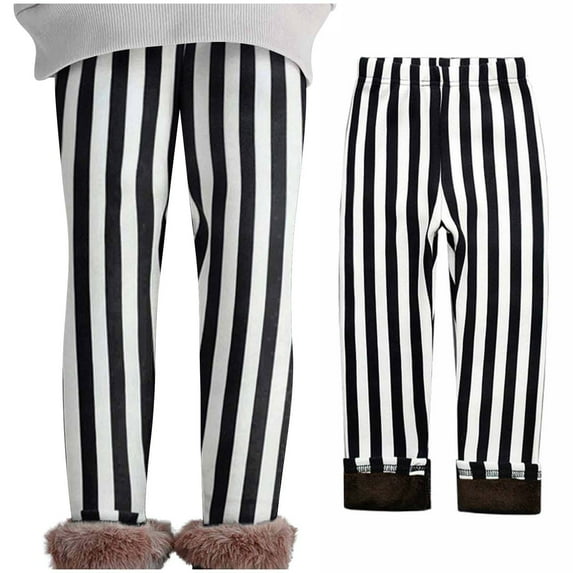 Piuwrlz Thickened Tight Pants for Girls Printed Plush Single Piece Leggings White Size 8-9 Years