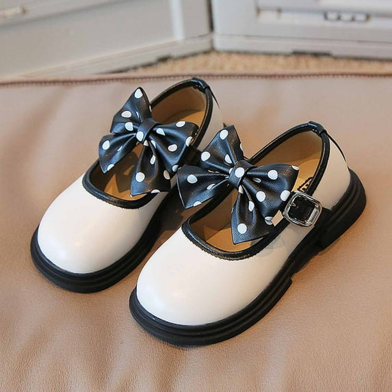 piuwrlz Toddler Sneakers for Girls Princess Shoes Leather Shoes Beige Size 4-5 Years