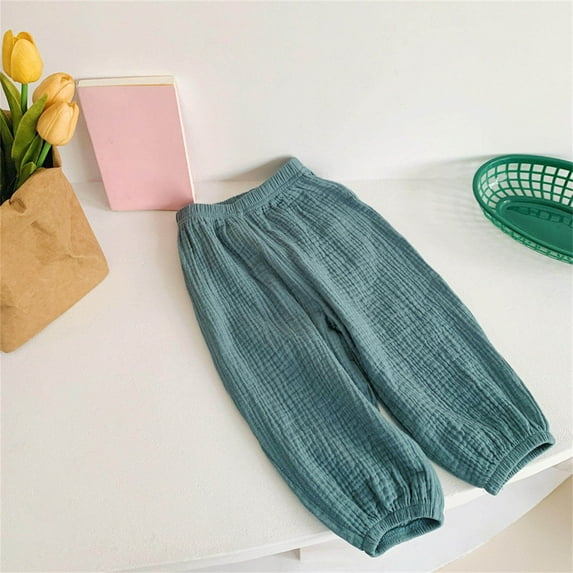 piuwrlz Toddler Sweatpants for Girls Pants Fashionable Cotton Pocket Trousers Mint Green Size 6-7Years