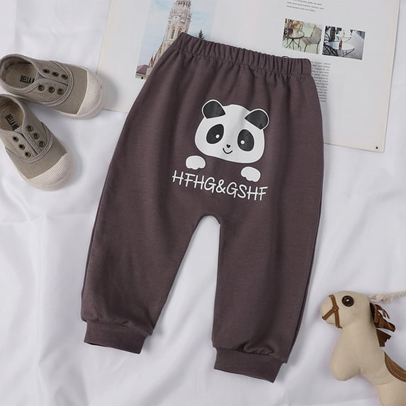 piuwrlz Toddler Sweatpants for Girls Pants Printed Pocket Trousers Coffee Size 3 Years