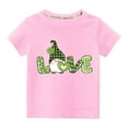 thumbnail image 1 of piuwrlz Valentine's Day Love Printed T-shirt for Toddler Baby Boys Girl Short Sleeve Top Pink Size 4 Years, 1 of 3