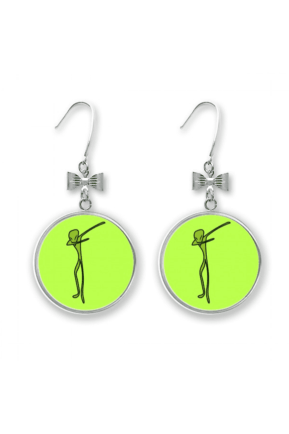 planet earth universe human bow earrings drop stud pierced hook