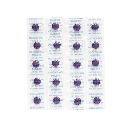 plaqsearch disclosing tablets set of 40 two tone chews shows plaque on teeth