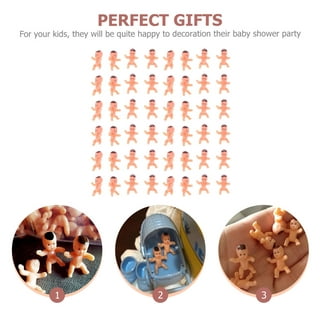 20pcs Mini Baby Models Plastic Baby Toys Tiny Babies Decors Small Baby  Models for Baby Shower Cake