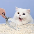 thumbnail image 1 of plastic cat litter scoop with long handle designed for tofu litter heavy duty poop sifting shovel with holes ideal for kitten pets suitable for litter box cleaning, 1 of 6