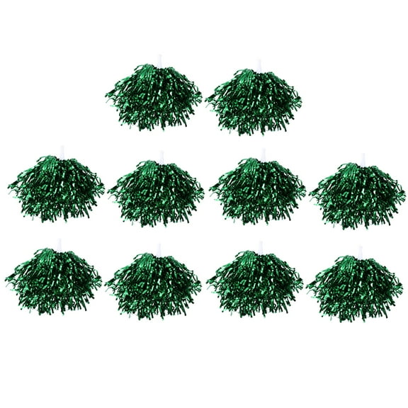 plastic cheer poms 10 Pcs/5 Pairs 25g Plastic Cheering Balls Squad Spirited Fun Cheerleading Kit Cheer Poms Cheerleaders Supples with Handle for Competition Cheering Sports Events (Green)