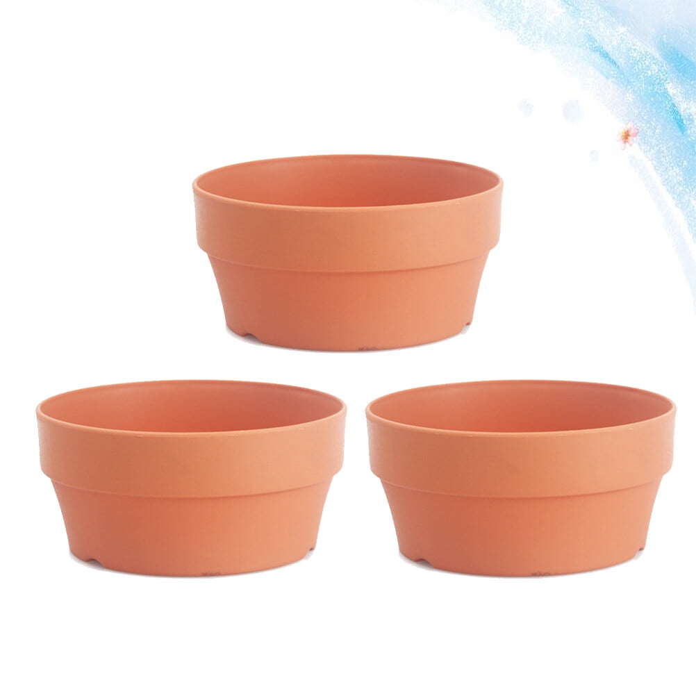 plastic flower pot 3pcs Imitation Clay Flower Basket Japanese Round