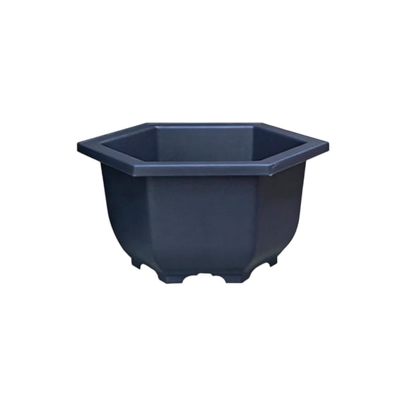 Plastic Flower Pot with Saucer Medium Hexagon Plastic Plant Pot with Saucer, Terracotta Look Planter forIndoor Outdoor Plants, Flower Pot with Drainage Holes forGarden Balcony Windowsill
