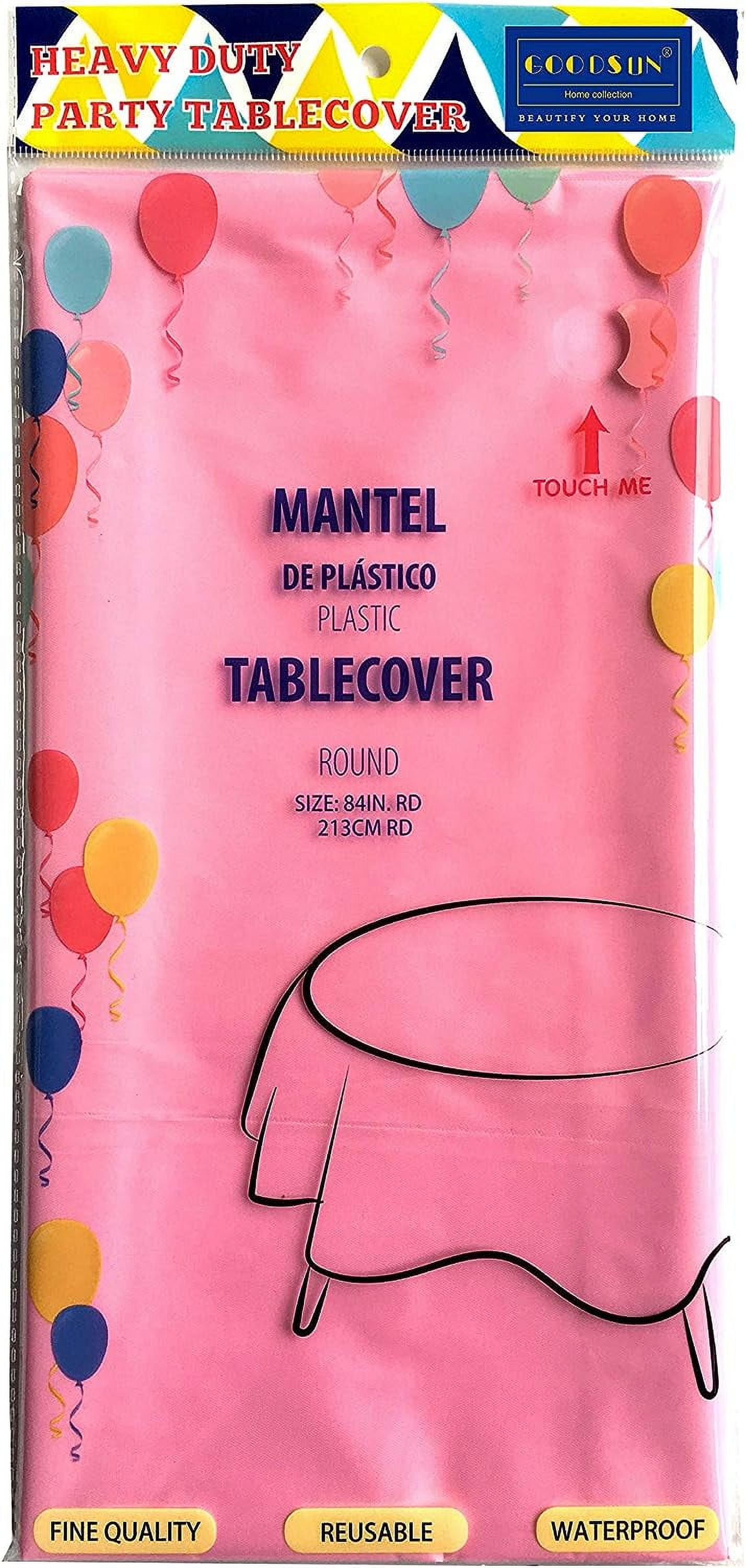 plastic for round tables, 12 pack heavy duty party table cloths