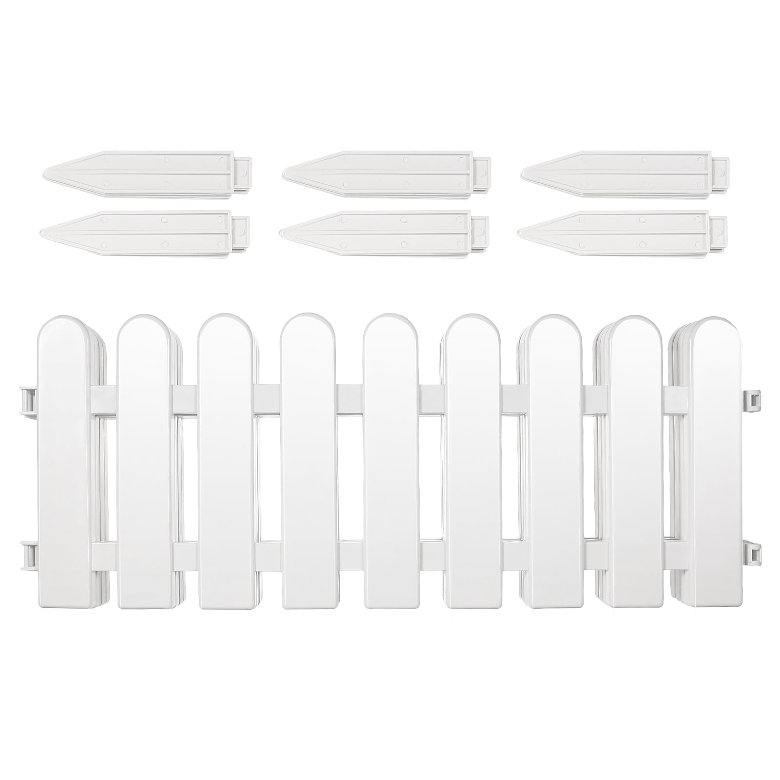 plastic picket fence 4 Sets Plastic Picket Fences Garden Courtyard