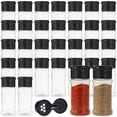 thumbnail image 1 of 100 Pcs 2 fl oz 60 ml Clear Plastic Spice Jars with Black Shaker Lids, Refillable Seasoning Containers for Kitchen, Pantry, Herbs, Spices, Powder Storage, 1 of 6