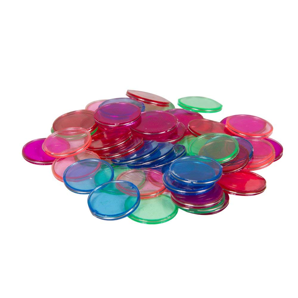 plastic transparent chips, math counters, counters