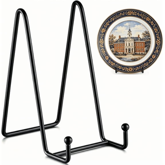 Small Decorative Display Stand, Sturdy Iron Easel Holder for Pictures, Artwork & Frames, Black,